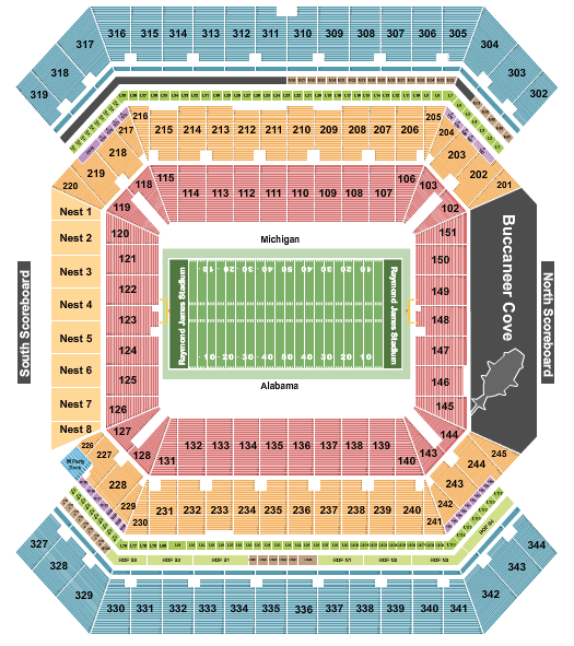 Raymond James Stadium ReliaQuest Bowl Seating Chart