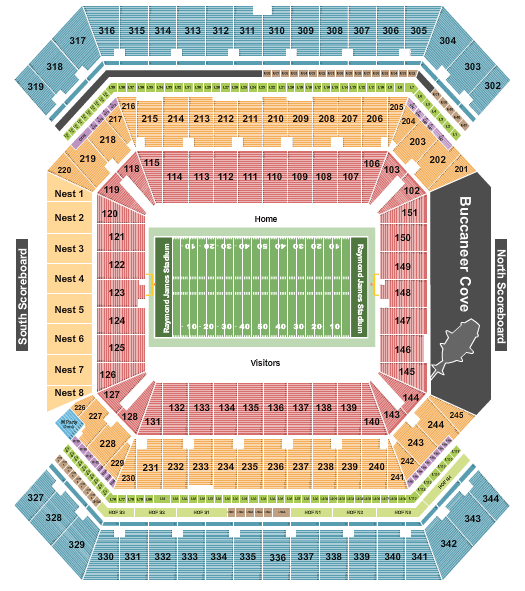 Raymond James Stadium ReliaQuest Bowl Seating Chart